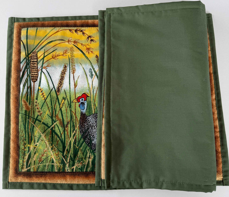 PLACE MATE SET OF 8 with green backing