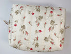 Make up bag  Rose with red or green lining