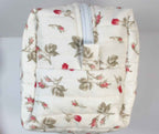 Make up bag  Rose with red or green lining