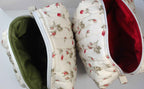 Make up bag  Rose with red or green lining