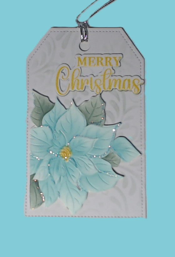 ❄️  Christmas Gift Tags – Blue Poinsettia Collection