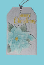 ❄️  Christmas Gift Tags – Blue Poinsettia Collection