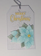 ❄️  Christmas Gift Tags – Blue Poinsettia Collection