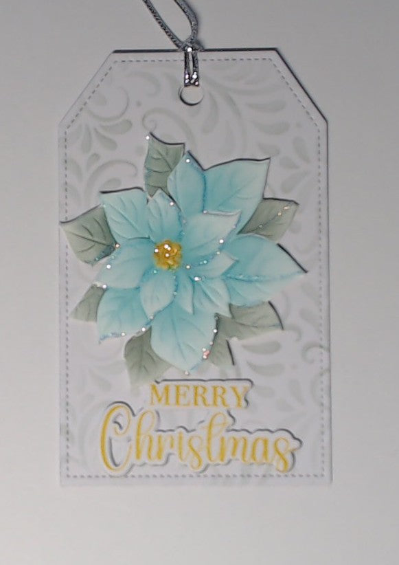 ❄️  Christmas Gift Tags – Blue Poinsettia Collection