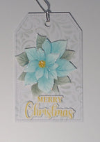 ❄️  Christmas Gift Tags – Blue Poinsettia Collection