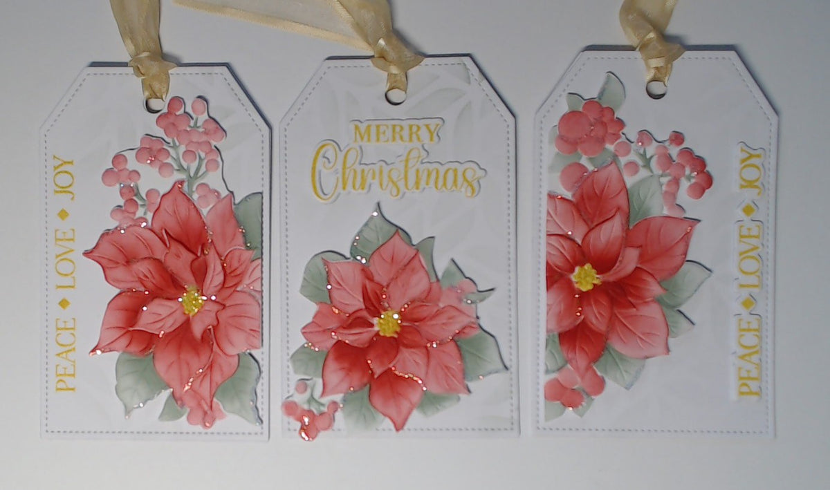 Christmas  Gift Tags Poinsettia Collection